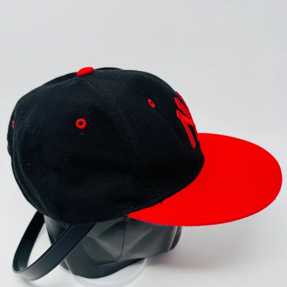 New York Yankees Snapback Hat Black Red Premium Headwear‎ Flat Brim Baseball Cap